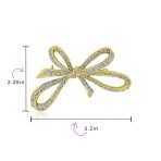 Victorian Style Large Statement Crystal Fashion Bow Brooch Pin Silver Plated - Image 9
