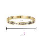 Channel Set White CZ Stackable Bangle Bracelet Gold Plated Stainless Steel - Image 7