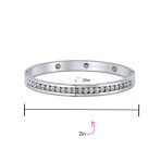 Channel Set White CZ Stackable Bangle Bracelet Gold Plated Stainless Steel - Image 8