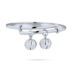 Jingle Bells ABC Numbers Butterfly Bangle Bracelet 6.5" Sterling Silver - Image 3