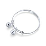 Jingle Bells ABC Numbers Butterfly Bangle Bracelet 6.5" Sterling Silver - Image 2