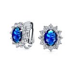 Estate Jewelry Vintage Style CZ Sapphire Ruby Statement Bracelet & Earrings Set - Image 9