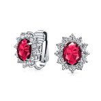 Estate Jewelry Vintage Style CZ Sapphire Ruby Statement Bracelet & Earrings Set - Image 10