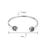 Love Message Filigree Bangle Bracelet Screw Clasp Silver - Image 4