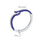 Exotic Bangle Bracelet with Cubic Zirconia in Rhodium Plated Finish - Image 10