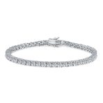 3MM CZ Solitaire Tennis Anklet Bracelet Silver Plated 9 Inch