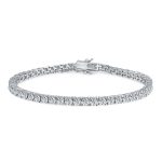 3MM CZ Solitaire Tennis Anklet Bracelet Silver Plated 9 Inch