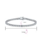 3MM CZ Solitaire Tennis Anklet Bracelet Silver Plated 9 Inch - Image 3