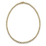 Cocktail Cubic Zirconia Bezel Set CZ Graduated Tennis Necklace Collar Silver Plated - Image 5