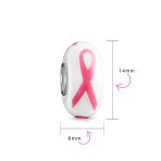 Set of 3 Pink Ribbon Breast Cancer Survivor CZ Glass Crystal Spacer Charm Bead - Image 3