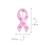 Set of 3 Crystal Ribbon Breast Cancer Survivor Brooch Pin - Image 4