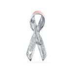 Prevention Pink Ribbon Breast Cancer Survivor Brooche Pin Gold Heart Accessory - Image 3