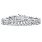 Bridal Jewelry CZ Tennis Bracelet Rhodium Plated 7 Inches