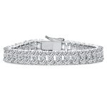 Bridal Jewelry CZ Tennis Bracelet Rhodium Plated 7 Inches