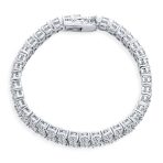 Bridal Jewelry CZ Tennis Bracelet Rhodium Plated 7 Inches - Image 2