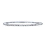 Cubic Zirconia Princess Cut CZ Stackable Eternity Tennis Bangle Bracelet Fits 7-7.5 Inch