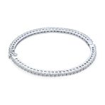 Cubic Zirconia Princess Cut CZ Stackable Eternity Tennis Bangle Bracelet Fits 7-7.5 Inch - Image 2