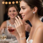 Bridal Prom Oval CZ Bolo Tennis Bracelet & Halo Stud Earrings Jewelry Set - Image 2