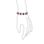 Estate Jewelry Vintage Style CZ Sapphire Ruby Statement Bracelet & Earrings Set - Image 4