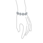 Crown Halo Oval CZ Tennis Statement Bracelet in Rhodium-Plated Brass - Image 5