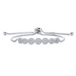 Elegant Bridal Cubic Zirconia Rose Flower Tennis Bracelet
