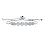 Elegant Bridal Cubic Zirconia Rose Flower Tennis Bracelet