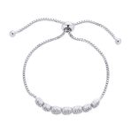 Elegant Bridal Cubic Zirconia Rose Flower Tennis Bracelet - Image 2