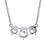 2CTW Three Stone Past Present Future Solitaire CZ Necklace - Image 4