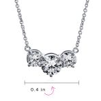 2CTW Three Stone Past Present Future Solitaire CZ Necklace - Image 8