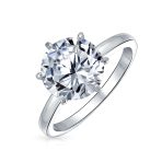 Classic 1.5CT Cubic Zirconia 6 Prong CZ Solitaire Engagement Ring Sterling Silver - Image 8