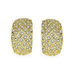 Fashion Pave Encrusted Crystal Wide Half Dome Clip On Earrings Non Pierced Ears - Image 6