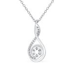 Elegant Necklace Infinity Teardrop White Freshwater Pearl Pendant 16-18 Inch - Image 2