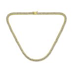 Cocktail Bridal CZ Princess Cut Channel Set Statement Tennis Necklace Collar Silver Plated