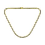 Cocktail Bridal CZ Princess Cut Channel Set Statement Tennis Necklace Collar Silver Plated