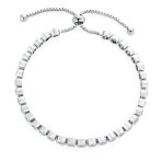 Bridal Prom Round CZ Tennis Bolo Bracelet & Solitaire Stud Earrings Jewelry Set - Image 4