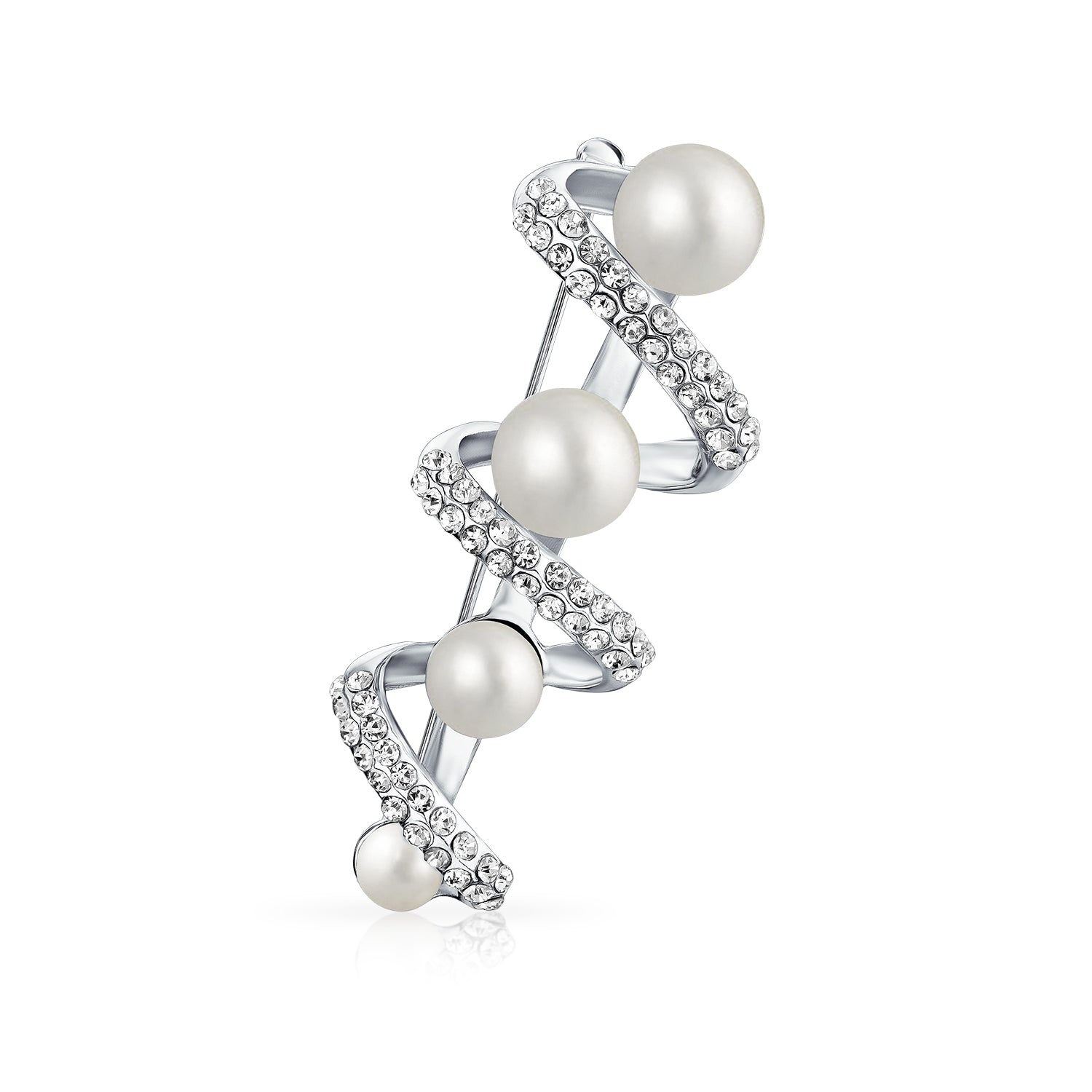 bridal-simulated-pear-crystal-brooch-faj-bh8001-az_1 Bridal Crystal Spiral White Pearl Scarf Brooche Pin Silver - Image 1