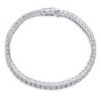 Classic Cocktail Stacked Multi Two Row CZ Cubic Zirconia Tennis Bracelet 7 Inch Silver Plated - Image 2