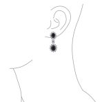 Crown Halo Pave Cubic Zirconia CZ Drop Dangling Oval Chandelier Clip On Earrings Statement Non-Pierced - Image 15