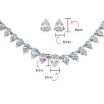 Classic Bridal Teardrop CZ Collar Necklace Earrings Set - Image 5
