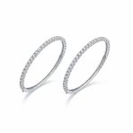 Set of 2 CZ Princess Cut Eternity Tennis Stackable Bangle Bracelet Silver Plated