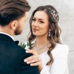 Vintage Style Teardrop CZ Spray Collar Statement Necklace & Chandelier Earrings Jewelry Set - Image 6