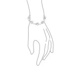 Multi Flowers Leaf Motif White Cultured Freshwater Pearl Strand Bracelet 7 Inch - Image 7