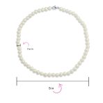 Classic Bridal 7MM White Freshwater Pearl Necklace & 8MM Drop Pearl Earrings Set - Image 4