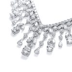 Art Deco Bridal Teardrop CZ Collar Necklace Silver Plated - Image 3