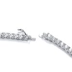 Art Deco Bridal Teardrop CZ Collar Necklace Silver Plated - Image 4