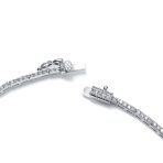 Art Deco Leaf Collar Necklace with Teardrop CZ Silver - Image 4