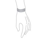 Art Deco CZ Marquise 4 Row Wide Tennis Bracelet Silver - Image 3