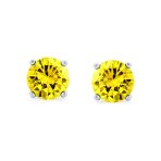 Set of 2 Round Red Green CZ Stud Earrings Sterling Silver 7MM - Image 9