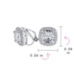 Traditional 2CT Round CZ Solitaire Halo Clip-On Earrings GoldSilver Non-Pierced - Image 16