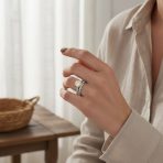 1 CT Canary Yellow Solitaire CZ Cubic Zirconia Engagement Ring Set & Eternity Band Sterling Silver - Image 5
